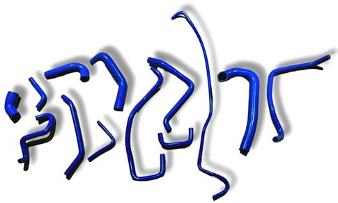 Juego Completo de 13 Manguitos del Circuito de Agua Refrigerante compatible con Nissan Patrol 260 K260 RD28T y RD28: Silicona Reforzada de 5mm (no válido para Y60) (Negro)