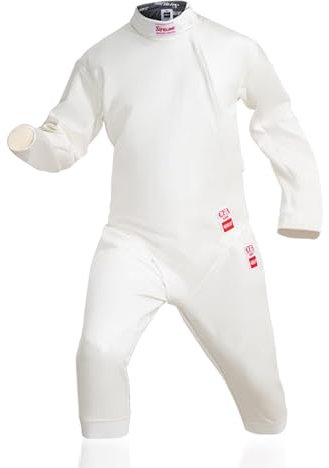 FSADYANG Fechtjacke, Fechtschutzoberteil, Fechtausrüstung, Fechtanzug 3-teilig Weste, hose, Jacke, 450N Kinder- und Erwachsenen-Fechtanzüge Wettkampf-Fechtausrüstung(40)