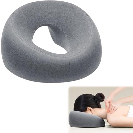 Lotvic Gesichtskissen für Massage, Massage Kopfstütze, Kopfkissen mit Loch, Massagekissen mit der Vorderseite Nach Unten für Salons, Schreibtische, Tische, Grau