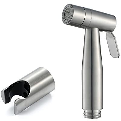 Pulvérisateur De Bidet Portatif En Acier Inoxydable Brossé, Pulvérisateur De Couches En Tissu, Pulvérisateur De Bidet À 2 Fonctions Pour Toilettes, Support Mural En Acier Inoxydable Avec Hexagone
