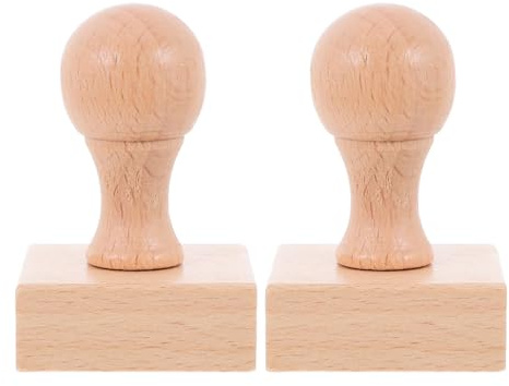 DIYEAH 2 supporti per timbri in legno vuoti - Manico per timbri in legno per lavori fai da te, per scrapbooking - decorativi per feste di Natale