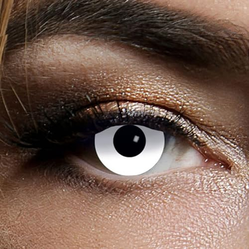 Lenti a contatto colorate 1 SETTIMANA zombie o vampiro Lenti per Halloween Trucco Halloween Trucco zombie Bianca
