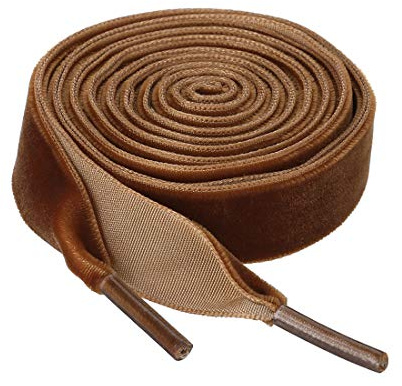 sourcing map Lacets plats en velours de 1,5 cm de large pour chaussures de sport, bottes, marron, 80cm/31