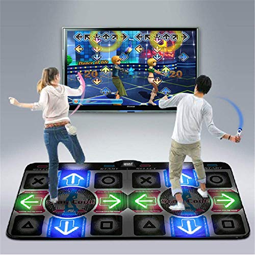 Kindertanzmatten Doppelte Tanzmatte, verdickter drahtloser TV-Computer Somatosensorische Doppelspiel-Tanzmatte mit doppeltem Verwendungszweck, leuchtende Massagetanzmaschine, unbegrenztes Update-Song