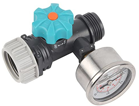Vanne de Régulation de Pression D'eau, Filetages Externes Internes G3/4in Réducteur de Pression D'eau Réglable avec Jauge, Contrôleur D'irrigation pour Serre de Jardin, pour Remorque de Voyage RV