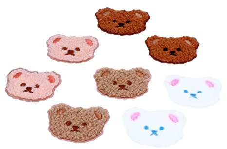 SEWACC 24 Stk Bärenkopf Patch kostüme kinder kinderkostüme vorhangstange kopfkissen leinenbettwaesche Klebeapplikation Bärenaufnäher Karikatur Cartoon-Patches gestickte Aufnäher Baumwolle