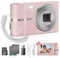 Aoykkii Appareil Photo Numérique avec Carte 32Go, 1080P Appareil Photo Enfant 50MP HD Appareil Photo Numérique Compact avec 16X Digital Zoom et 2 Batterie,écran LCD 2,4 Pouces