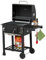 Relaxdays Barbecue Carbonella con Ruote e Coperchio, Griglia a Carbone, Grill BBQ, Altezza Regolabile, Nero Argentato, 90% Acciaio 10% plastica, 1 Pezzo