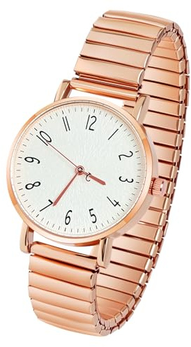 AOOSU Reloj Analogico de Cuarzo para Mujer, Reloj Mujer con Correa Elástica Fuerte, Elegante Esfera Romana Regalo para Mujeres y Niñas