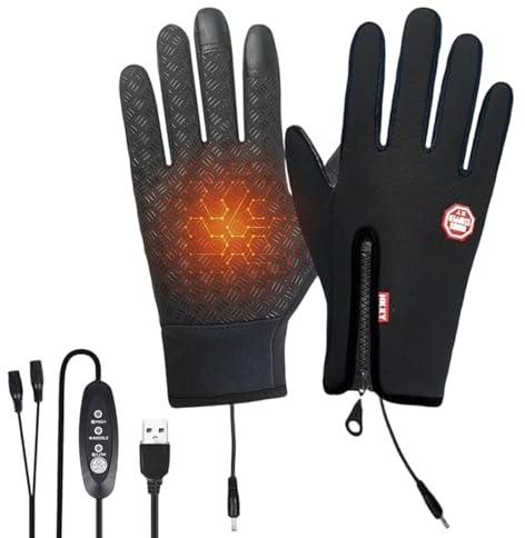 TocaFeank Guanti Riscaldati Per Donne,Riscaldatore Mani Impermeabile con Touchscreen,Guanti Riscaldanti per Donna - per Sport Invernali, Ciclismo, Sci, Alpinismo, Campeggio, Escursionismo e