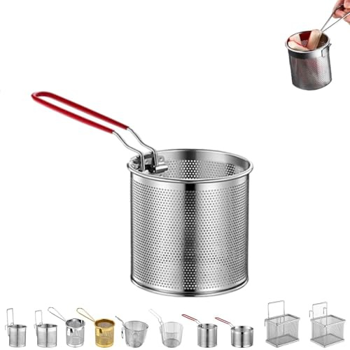 Cestello per Pasta in Acciaio Inox,Divisorio per Cottura,Cestello per Pasta separata,Mestolo per Spaghetti,Cestelli Separato per Pentola Ideale per Scolare Spaghetti e Noodles Set, per verdure