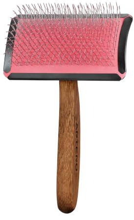 Artero Simba Carda Curva Rosa – Carda Profesional para Perros y Gatos, Desenredado Eficaz y Mayor Volumen del Manto (M)