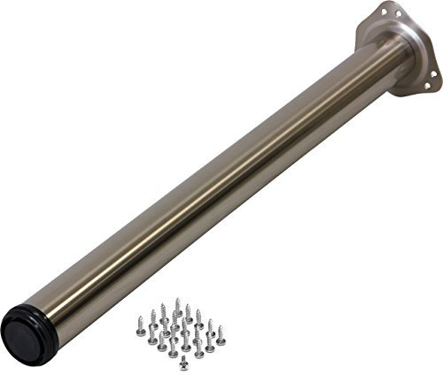 IB-Style - Einzel- Tischbein/Möbelfuß | inkl. Befestigungsschrauben | 18 Variationen | Höhenverstellbar | Ø: 60 mm, Form: Rund | verchromt | 71 cm