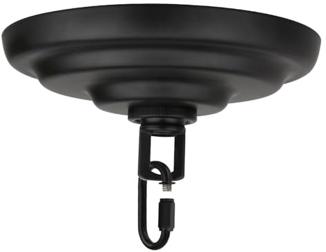 Helunsi Light Canopy Kit, Black Chandelier Canopy Mounting Kit, 5-1/8 Dia Plate Ceiling Canopy Cover Kit, Canopy Kit for Hanging Pendant Light Swag Lamp DIY Ceiling Light Fixtures Fittings - 1 Set