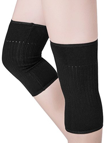 YJZQ 1 Paar Knieschoner Winter Wolle Kniebandage Elastische Kniewärmer Kompression Atmungsaktive Knieunterstützung Thermische Knieschützer Rutschfeste Kniewärmer für Damen und Herren