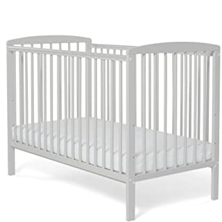 Baby Elegance Starlight Cot Grey Wooden Baby Cot with Adjustable Heights, Durable Teething Rails & Compact Design | Ideal Newborn Bed for Small Spaces | Mattress Sold Separately