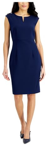 Kasper Women's Sleeveless Sheath Dress with Notch Neckline
