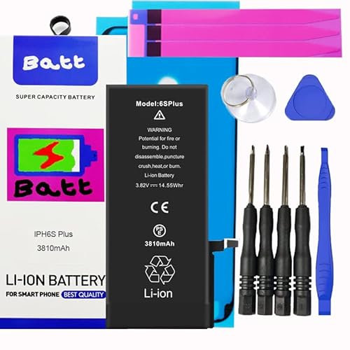 Batt® High Capacity Battery Kit for iPhones Includes All Stickers & MAGNETIC Tools (iPhone 6S Plus)