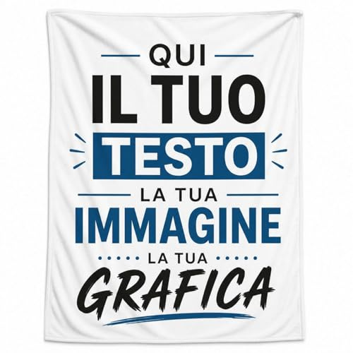 VENEZIANO Gruppo coperta personalizzata - plaid in pile personalizzato con foto, testi o loghi - ideale per regalo di ogni occasione - 100% made in italy