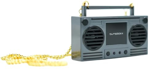 Bumpboxx MicroBoom Wearable Bluetooth Speaker, Gunmetal Grey, 24 Chain