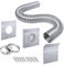 Kit d'admission d'air extérieur pour poêle à granulés de 5,1 cm, tuyau flexible en aluminium de 152,4 cm avec panneaux muraux et capot de pluie pour poêles à granulés