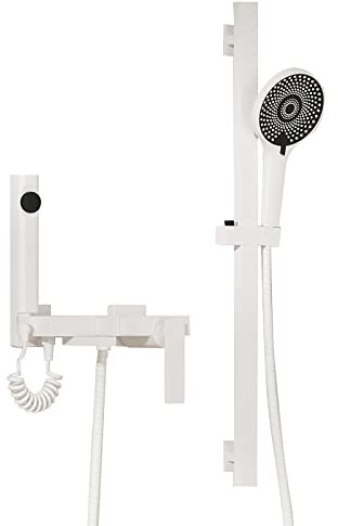 XCHSXYL Doccia, Pannello Doccia Digitale Grigio Scuro Nichel Spazzolato con Display Digitale, Colonna LED Pioggia Cascata Doccia getti idromassaggio, Miscelatore Doccia Vasca Facile da installare (g