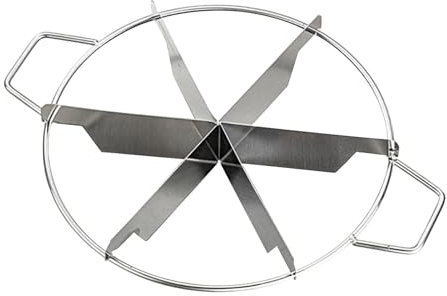 Shaersu Cake Pie Divider, Stainless Steel Cake Portion Cutter, Round Non Stick Pastry Cheese Pizza Cutting Press Tool for Even 6/7/8 Slices, Kitchen Gadgets