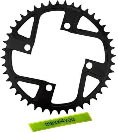 FSA Bosch Megatooth Kettenblatt 44 Zähne 4-Arm Stahl in Schwarz inkl. maxxi4you Reflexband