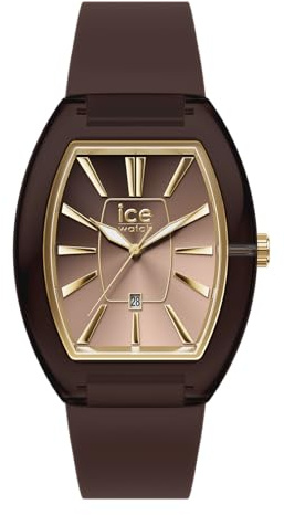 ICE-WATCH - Ice boliday Women Dome Plastic Chocolate - Montre Marron pour Femme avec Bracelet en Silicone - 025182 (Small)