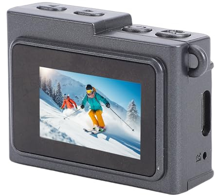Yanmis Cámara Pequeña Retro, Cámara de Viaje Portátil con Pantalla de 1,14 Pulgadas, Vídeo HD 1080P de 8,6 MP con Lente Gran Angular de 120°, para Adolescentes, Fotografía de Viajes (Grey)