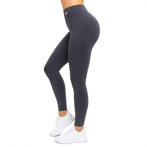 CompressionZ Women's Compression Leggings High Waisted Performance Shaping Gym, Pilates, Travel, Yoga, Workout Pants Carbon Gray X-Large
