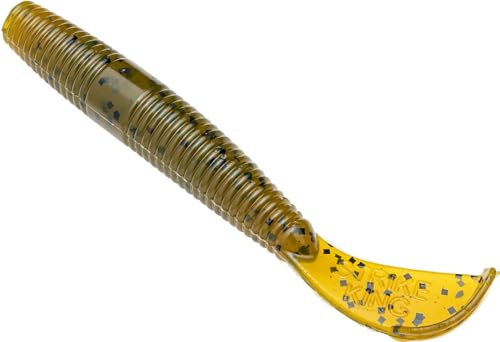 Strike King Rage Ned Cut-R Worm 7,5cm - 9 Gummiwürmer, Strike King Farbe:Green Pumpkin