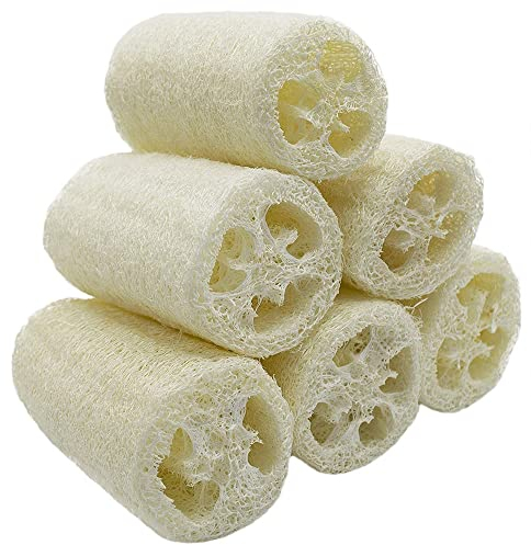 VOARGE 6 Stücke Premium Qualität Natürliche Luffa, Luffa-Schwamm Spa Peeling Scrubber Luffa Body Wash Schwamm entfernen abgestorbene Haut Küche Reinigungsmittel für Haushalt,ca. 4