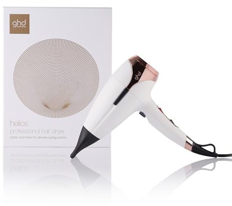 ghd Helios Professional Hair Dryer in White - Lightweight, Fast Styling, Ultimate Styling Control - For All Hair Types (UK Plug)