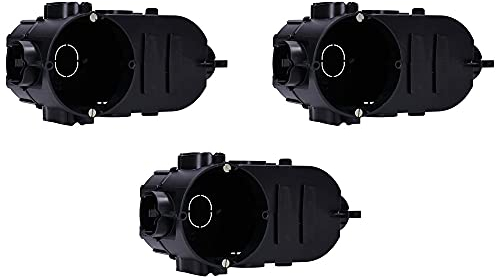 Voxura Unterputz-Elektronikdose Schalterdose Gerätedose Tunnel 149x67x60mm Einbauöffnung Ø 60mm Einbautiefe 67mm tief UP schwarz 3 Stück