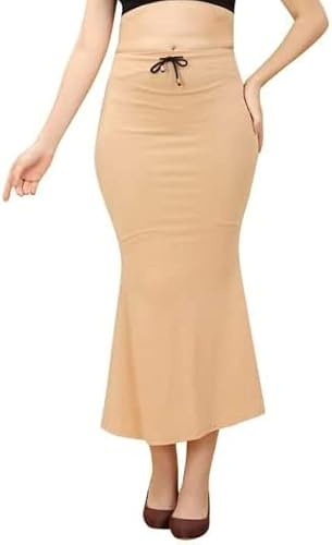 OSNICA Saree Shapewear Petticoat for Women, Cotton Blended,Petticoat,Skirts for Women,Shape Wear Dress for Saree One Size (M-L Size), beige, M