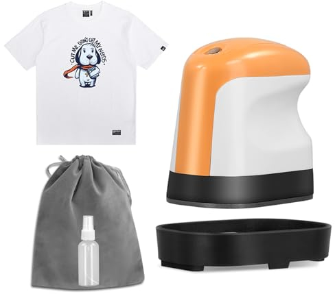 Mini Transferpresse Hitzepresse Maschine, Mini Transferpresse mit Automatischer Abschaltfunktion und 3 Verschiedenen Heizmodi, Tragbare Hitzepresse für DIY Selbstgemachte T-Shirts Mützen (ORANGE)