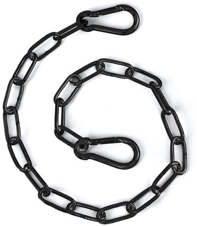 lasuroa Gate Chain Lock, 20 Inch Stainless Steel Gate Link Chain Lock with Both-Ended Carabiners Chain Link Gate Latches for Outdoor Fences, Pet Cages, Horse Goat Cow Corral Supplies