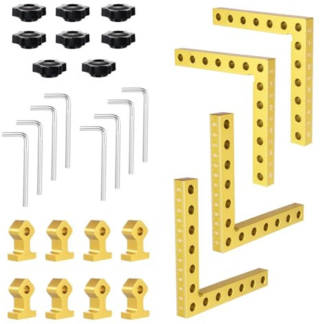 Geevorks Abrazadera de Ángulo de 90 Grados,Cuadrados de Posicionamiento 90 Grados,Abrazadera de Esquina Tipo L,Para Carpintería, Bricolaje, Manualidades(140 mm/5,5 )