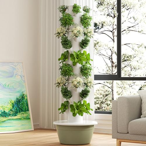 Hydroponik Turm 20/28/36 Pods - Vertikal Hydroponic Growing System Hydroponisches Anzuchtsystem Hydroponik-Turm, Garten-Hydrokultur-Anbausystem Hydroponic Wachstumssystem,9Layer