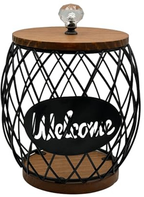 Contenitori per Alimenti Porta cialde caffè Capsule caffè con coperchio in legno Contenitore cialde caffè Organizzatore per casa Bancone Hotel Famiglia (Black, 15x19cm)