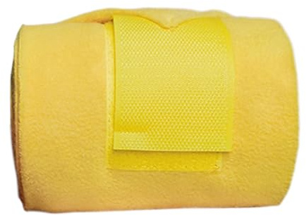 EQWQSIXD Lot de 4 bandages épais en polaire pour jambes de cheval - Accessoires de course - Jaune - 250 x 12 cm