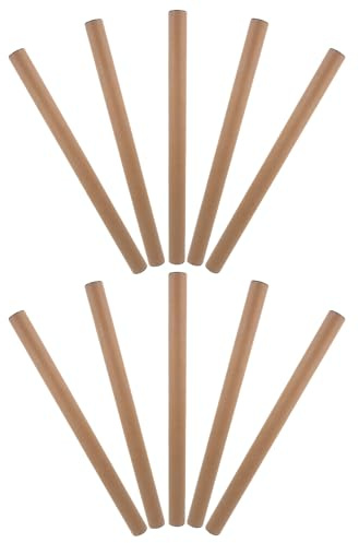 EXAOMBLE Tubos de Envío de Cartón Kraft 10 Unidades, Tubos de Papel Redondos 2.5 Cm Diámetro X 40 Cm Largo, Resistentes para Almacenamiento y Transporte de Carteles, Dibujos y Documentos
