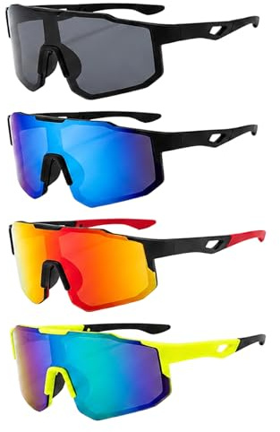 Wtoawgt 4 Pack Cycling Glasses, Running Glasses, Polarized Outdoor Sunglass for Men Women, Enhanced Lens Protection Sunglass for Bicycle Motorbike Driving Fishing