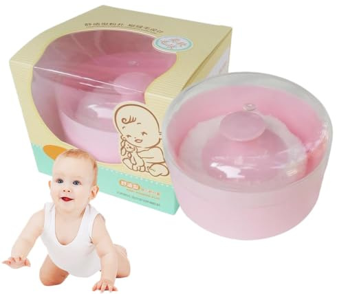 Babypuder Med Behållare Set Kroppspuder Puff Applicator | Resvänlig Förvaring För Vårdare Hemmaföräldrar Dagbarnvakt Barnpassare
