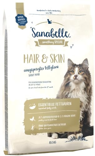 Sanabelle Hair & Skin | kattfoder för raskatter för optimal päls, 4-pack (4 x 2000 g)