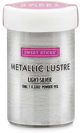 Sweet Sticks Edible Metallic Lustre Dust 4g Light Silver