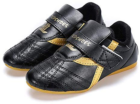 Meng Zapatos De Taekwondo, Zapatillas De Deporte De Artes Marciales Zapatillas De Rayas Negras Zapatos Ligeros For Adultos Y Niños (Color : Black, Size : 43)