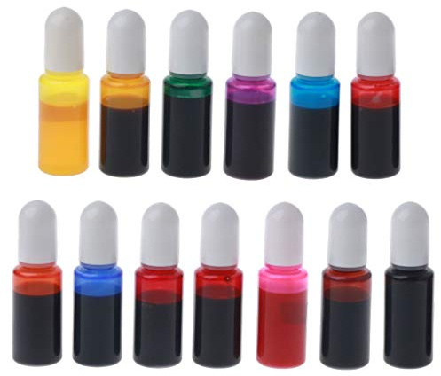 Guizhou Lot de 13 encres à dessin, résine époxy diffuse à pigments liquides pour peinture en résine époxy 10 ml