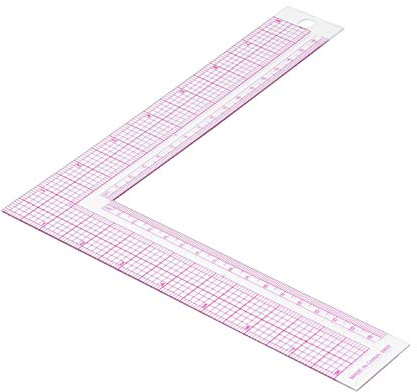 Queen.Y Nählineal aus Kunststoff, L-Form, quadratisch, zum Nähen, Messen, professionelles Lineal, nach Maß, Handwerk, Zeichnung nach Maß (5808)